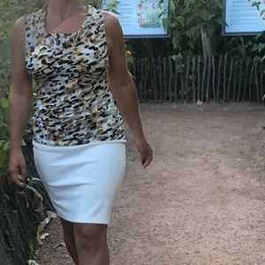 Tahari cap sleeve shell/cami leopard